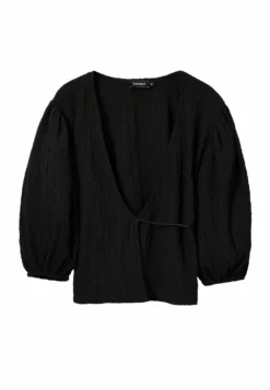 Desigual Textured Wrap- Blouse - Black -Desigual 369b0ec8f40c465ba41cd68049f598d7 scaled