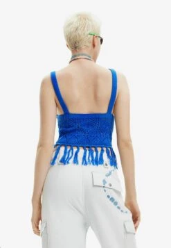 Desigual Crochet Crop - Top - Blue -Desigual 37ccc1843c2f4a09846ab5b21d21ffe3
