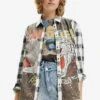 Desigual Patchwork Plaid - Overhemdblouse - Black