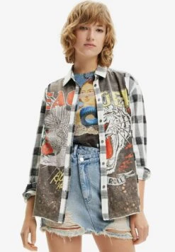 Desigual Patchwork Plaid - Overhemdblouse - Black