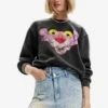 Desigual Distressed Pink Panther - Sweater - Black