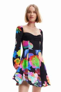 Desigual Vest Rose - Jurk - Black