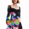 Desigual Vest Rose - Jurk - Black