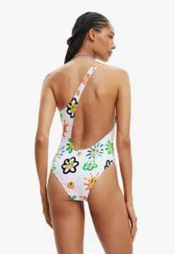 Desigual Asymmetric Strap Sun Swimsuit - Badpak - White -Desigual 39bd58edb9ac48c5901fad516f442368 scaled