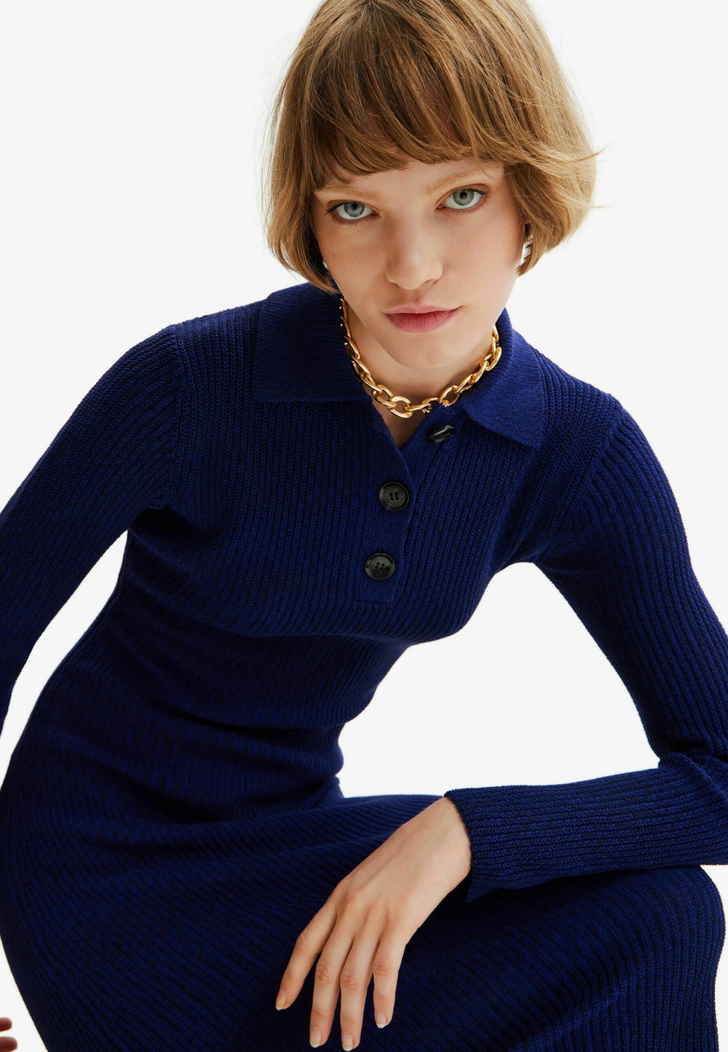 Desigual Power Patchweat - Etui-Jurk - Blue Denim 4 Desigual Power Patchweat - Etui-Jurk - Blue Denim - Afbeelding 4