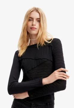 Desigual Textured- Longsleeve - Black -Desigual 3a929b394dde40aaaf605468d7e5a581 scaled