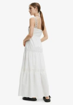 Desigual Long Embroidered Strap - Maxi-Jurk - White -Desigual 3b0886a4377a4b5ea2478fd09083d322