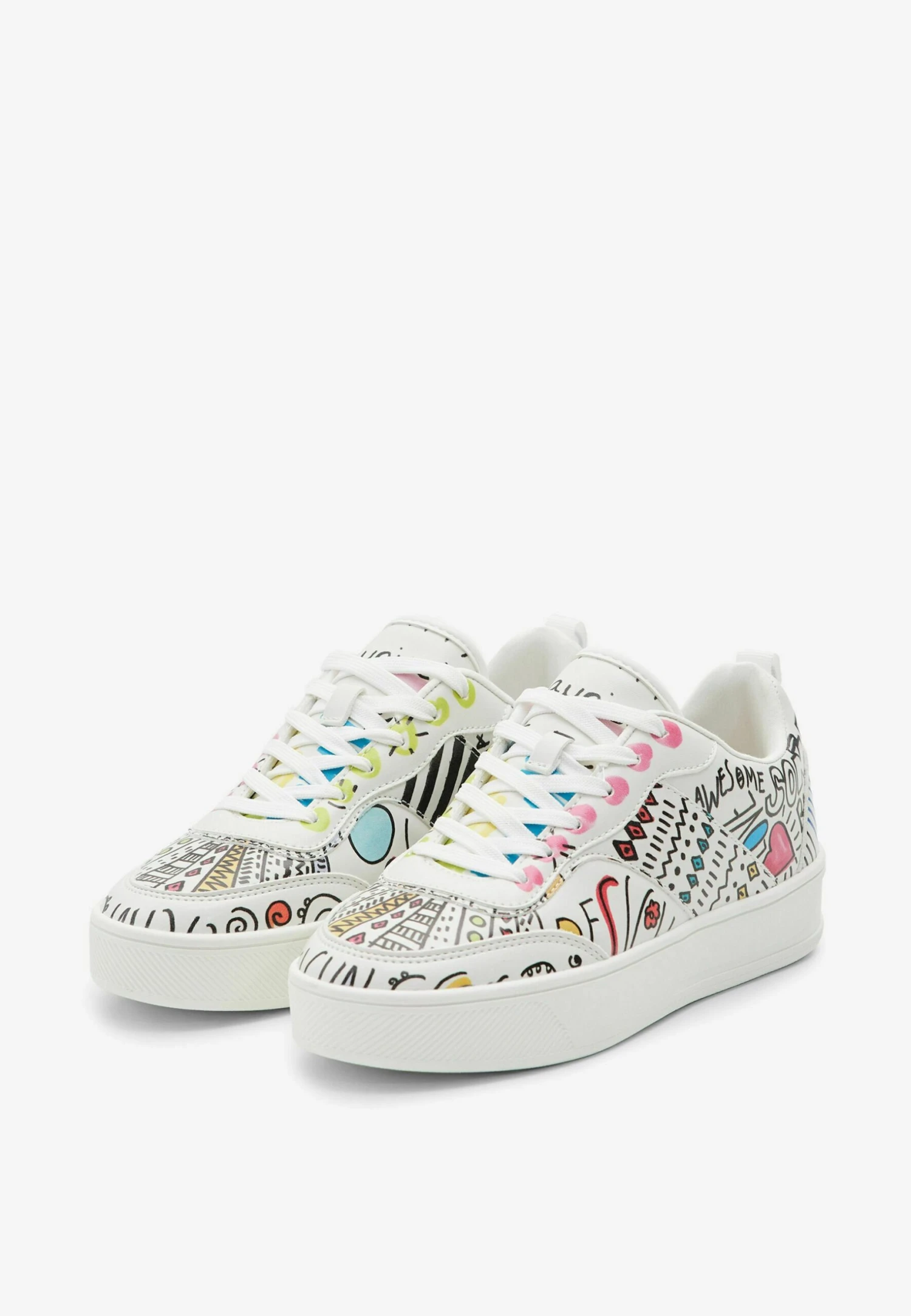 Desigual Arty Retro Illustrations - Sneakers Laag - White 3 Desigual Arty Retro Illustrations - Sneakers Laag - White - Afbeelding 3