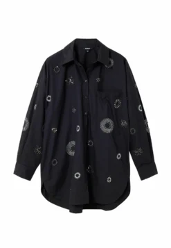 Desigual Oversize Embroidered - Overhemdblouse - Black -Desigual 3c153226675248e2b3000a4aaaa74a05 scaled
