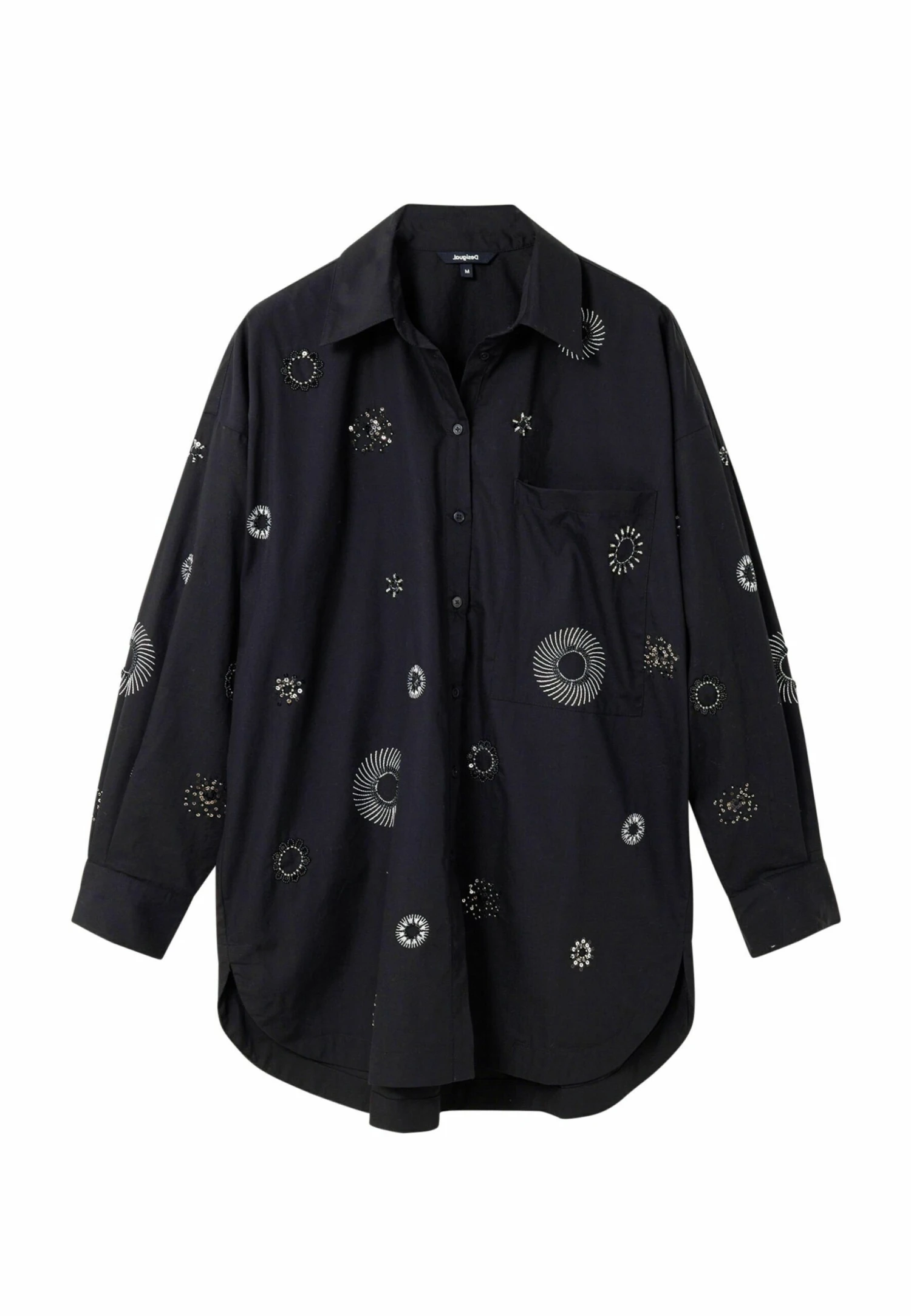 Desigual Oversize Embroidered - Overhemdblouse - Black 6 Desigual Oversize Embroidered - Overhemdblouse - Black - Afbeelding 6