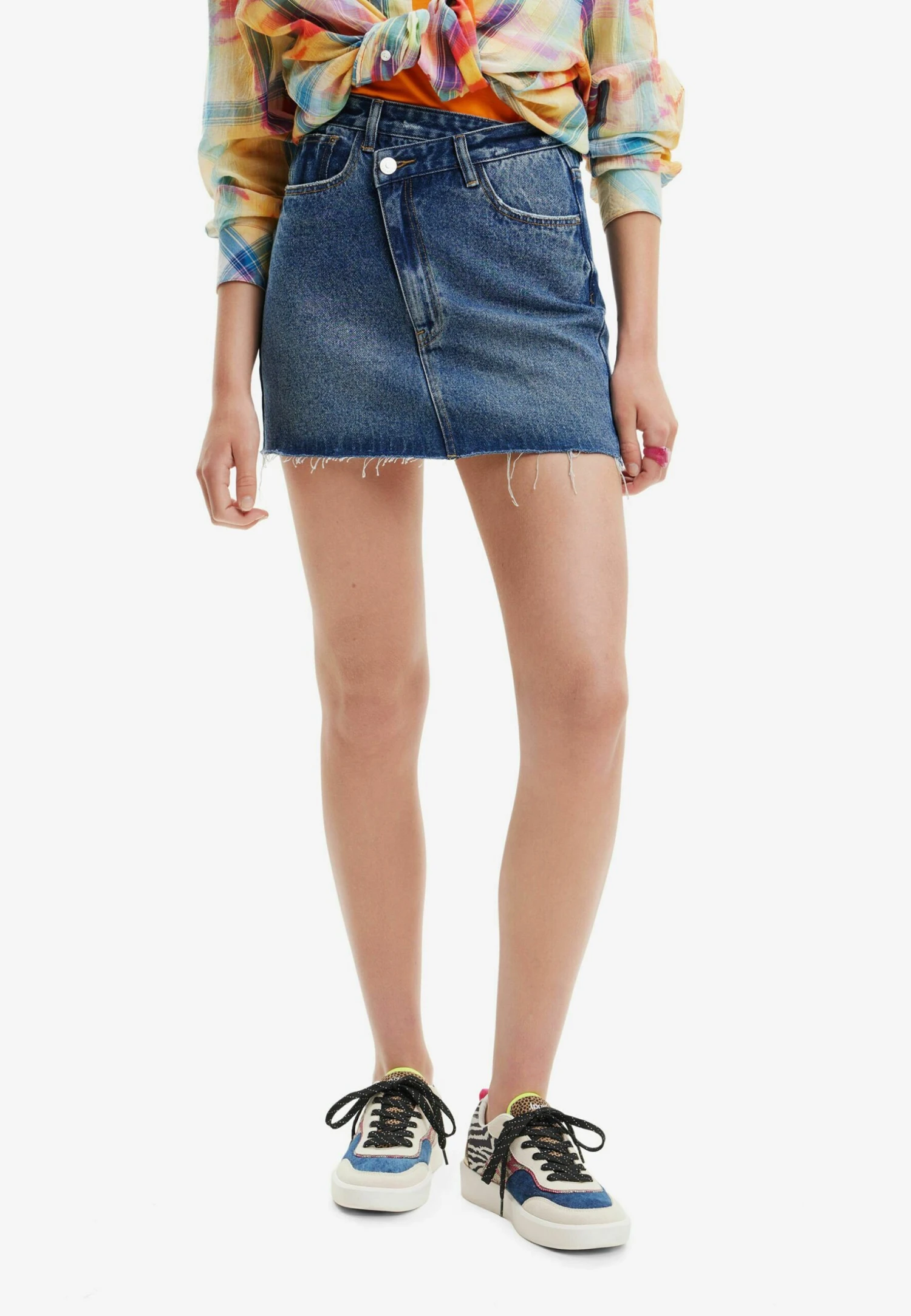 Desigual Denim Criss-Cross Waist - Minirok - Blue 1 Desigual Denim Criss-Cross Waist - Minirok - Blue
