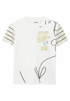 Desigual Textured Knit - T-Shirt Print - White -Desigual 3d97b3b85ac24bc8a09a03da22b29507 scaled