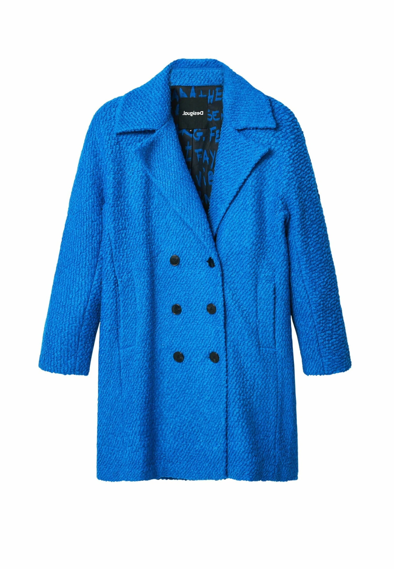 Desigual Straight Wool - Mantel - Blue 3 Desigual Straight Wool - Mantel - Blue - Afbeelding 3