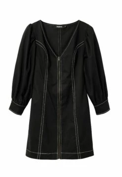 Desigual Short Slim Zip - Jurk - Black -Desigual 3f81fcc435ca4eab82acbdcfeed4a9c9