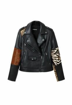 Desigual Patchwork - Leren Jas - Black -Desigual 3fc4efcba5dd4756a71d0d5b6261a333
