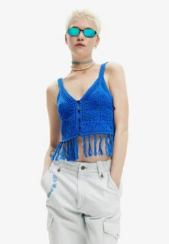 Desigual Crochet Crop - Top - Blue