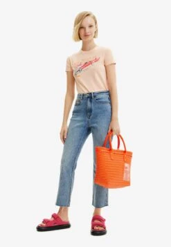 Desigual Midsize Woven Tote - Shopper - Orange