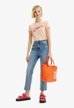 Desigual Midsize Woven Tote - Shopper - Orange