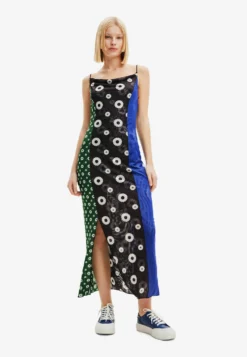 Desigual Geometric Midi - Maxi-Jurk - Green