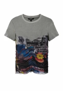 Desigual Tulle Newspaper - T-Shirt Print - Grey -Desigual 4775df1d5f59410f9cfef6671c43a557 scaled