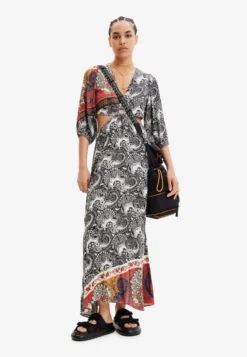 Desigual Long Paisley Cut Out - Galajurk - Black