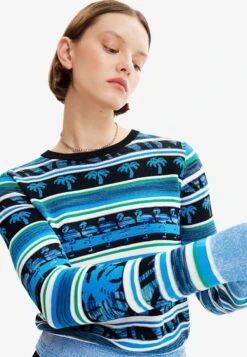 Desigual Tropical Border - Trui - Mineral Blue 8 Desigual Tropical Border - Trui - Mineral Blue -Desigual 493462ef120a45f9a202a9334f249a79