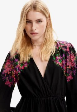 Desigual Digital Floral Wrap - Blouse - Black -Desigual 49a5ab56c47a48fbac98e22d3c9ba9dd
