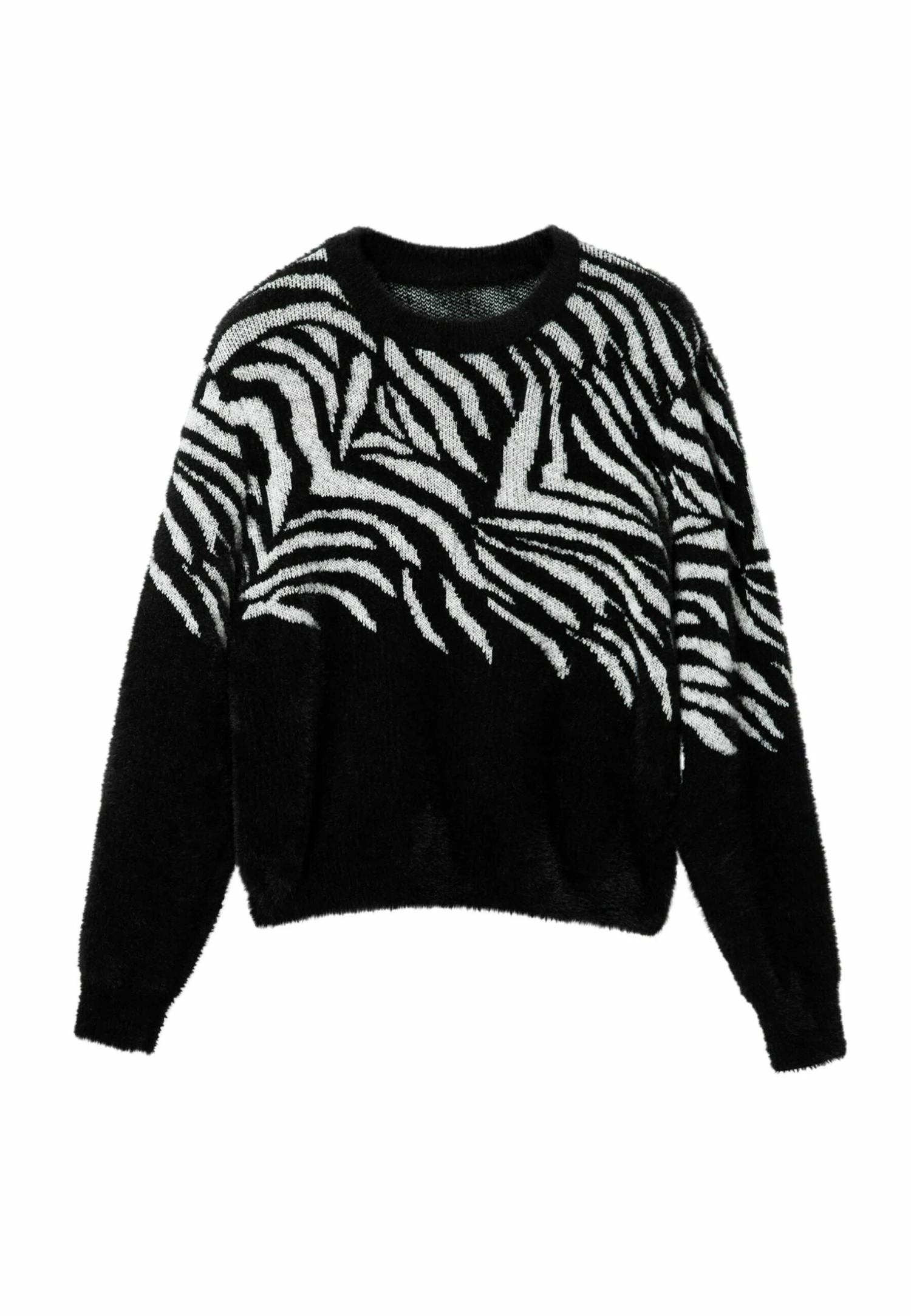Desigual Zebra Fur-Effect - Trui - Black 5 Desigual Zebra Fur-Effect - Trui - Black - Afbeelding 5