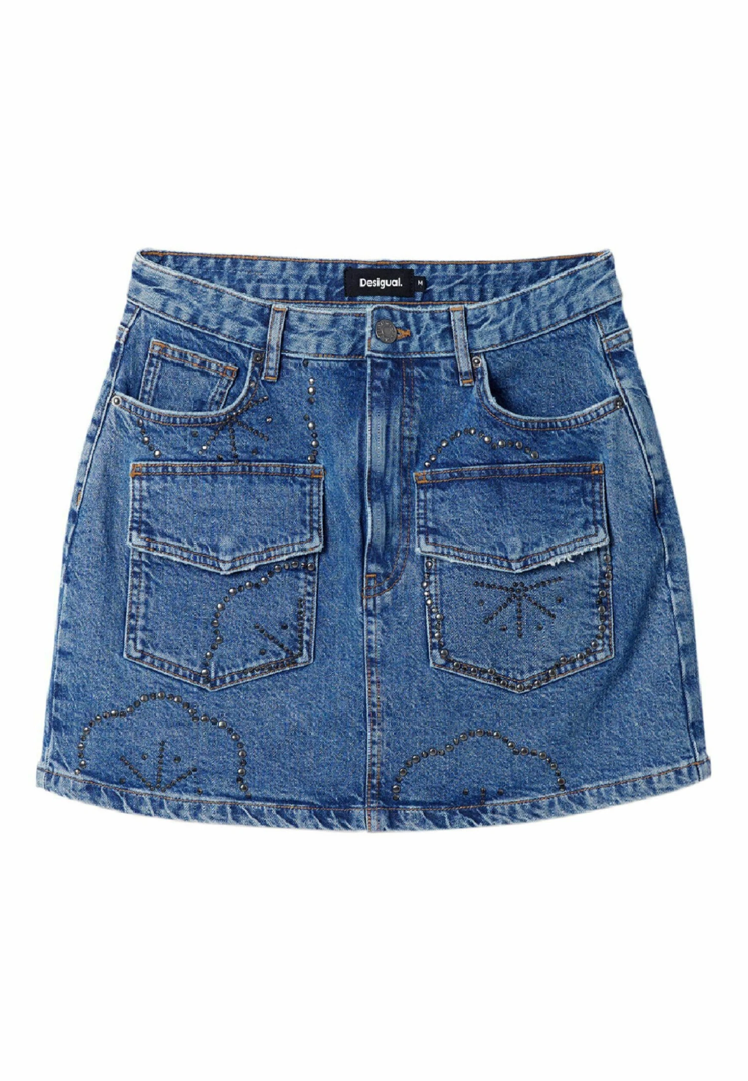 Desigual Studded - A-Lijn Rok - Blue 5 Desigual Studded - A-Lijn Rok - Blue - Afbeelding 5