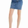 Desigual Fal Mickey Embro - Jeansrok - Denim Medium Wash