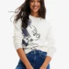 Desigual Mickey Mouse Embroidered - Trui - White