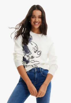Desigual Mickey Mouse Embroidered - Trui - White