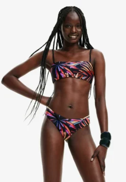 Desigual Tropical Bandeau Bikini - Bikinitop - Black