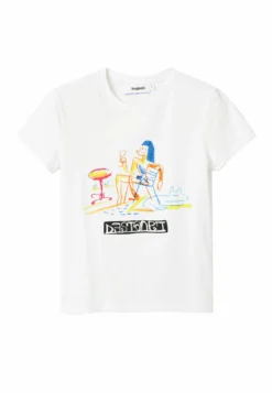Desigual Short Sleeve Illustration - T-Shirt Print - White 7 Desigual Short Sleeve Illustration - T-Shirt Print - White -Desigual 4f8e440945004ea9a71ad90fb463e52f scaled