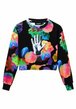 Desigual Floral Hand - Sweater - Black -Desigual 4fa98562d0bb4e8ea2d4fc12359eb58a