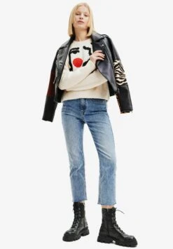 Desigual Patchwork - Leren Jas - Black