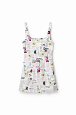 Desigual Vest Breaking News - Jurk - White -Desigual 52402653acf54fb197e4c871e93a6978