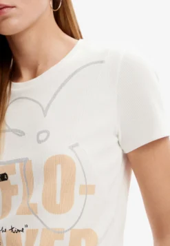 Desigual Flower Message - T-Shirt Print - White -Desigual 527e1e63784c4e6da468ad72eb168194 scaled