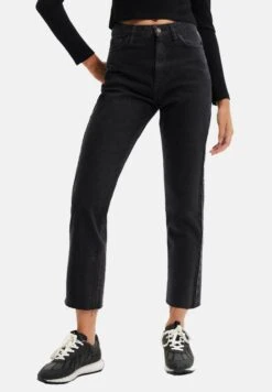 Desigual Straight Cropped - Straight Leg Jeans - Black