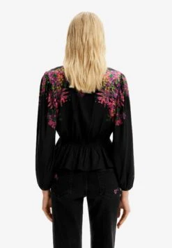 Desigual Digital Floral Wrap - Blouse - Black -Desigual 5435d3658739416c9f22c2322dd11c1a