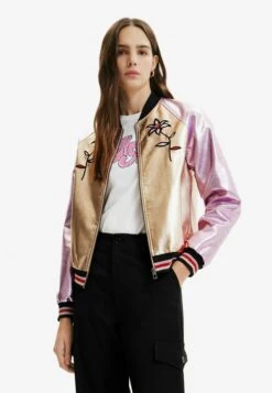Desigual Metallic Bomber - Bomberjacks - Pink