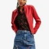 Desigual Imitatieleren Jas - Red