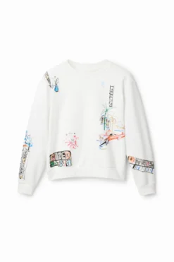 Desigual Arty Illustrations - Sweater - White -Desigual 579b5b912c3449f6aebed94a840f9613 scaled