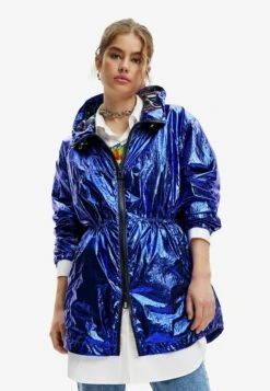 Desigual Metallic Hooded - Parka - Blue