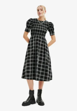 Desigual Check Midi - Jurk - Black