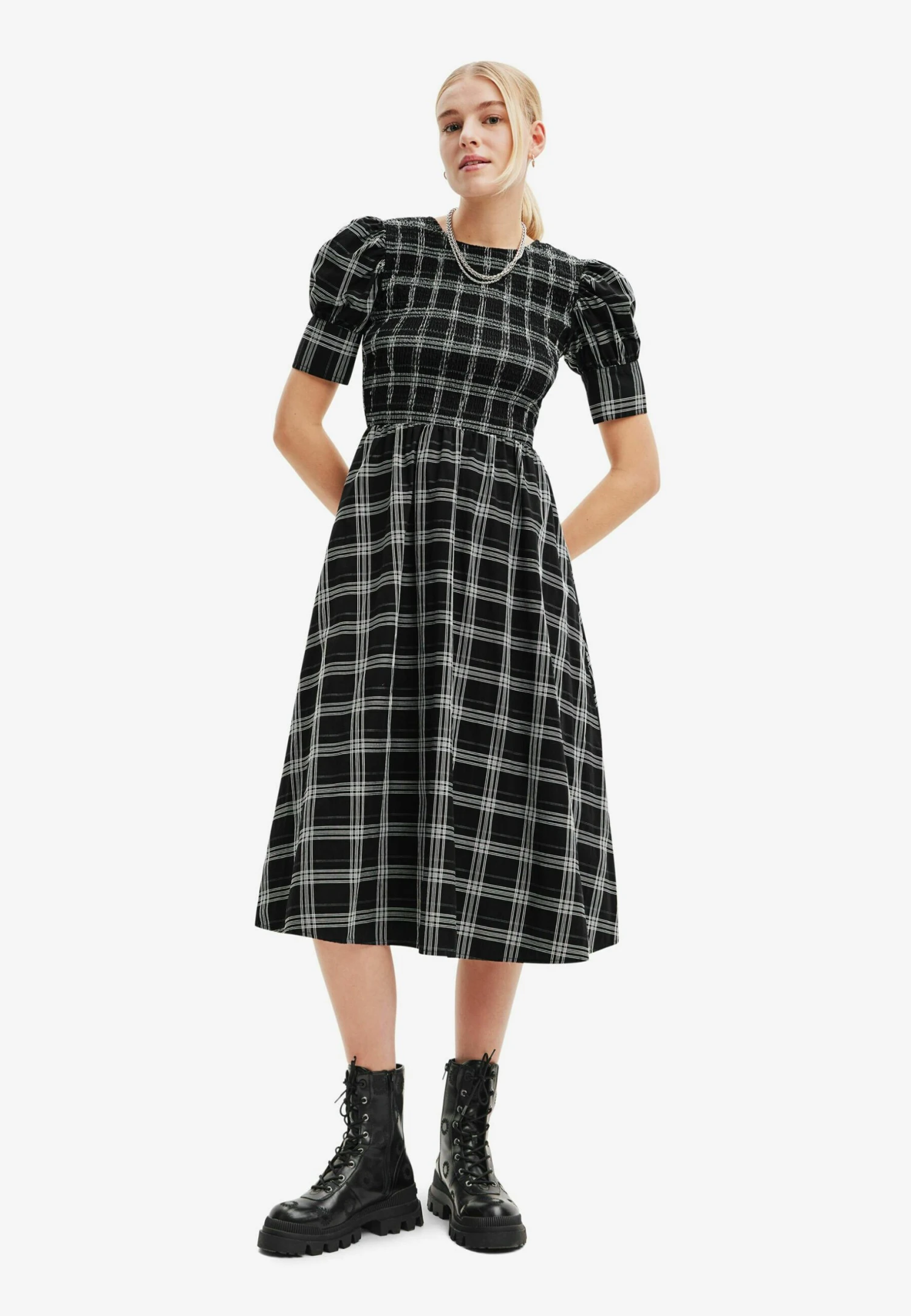 Desigual Check Midi - Jurk - Black 1 Desigual Check Midi - Jurk - Black