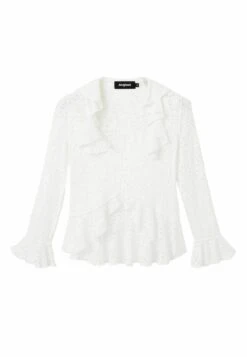 Desigual Tropical Cuout Midi - Blouse - White -Desigual 59298ecdad7c40728e836a4b751a544c