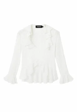 Desigual Tropical Cuout Midi - Blouse - White -Desigual 59298ecdad7c40728e836a4b751a544c scaled
