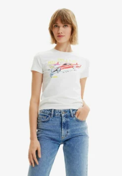 Desigual Swimwear - T-Shirt Print - White