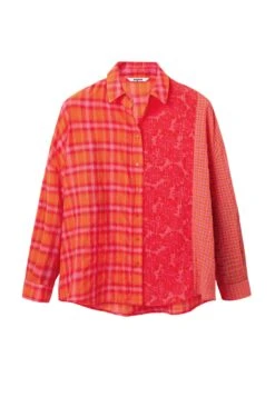Desigual Oversize Patchwork Plaid - Overhemdblouse - Orange -Desigual 5b235eee50574022b9b3ce780f308ec4